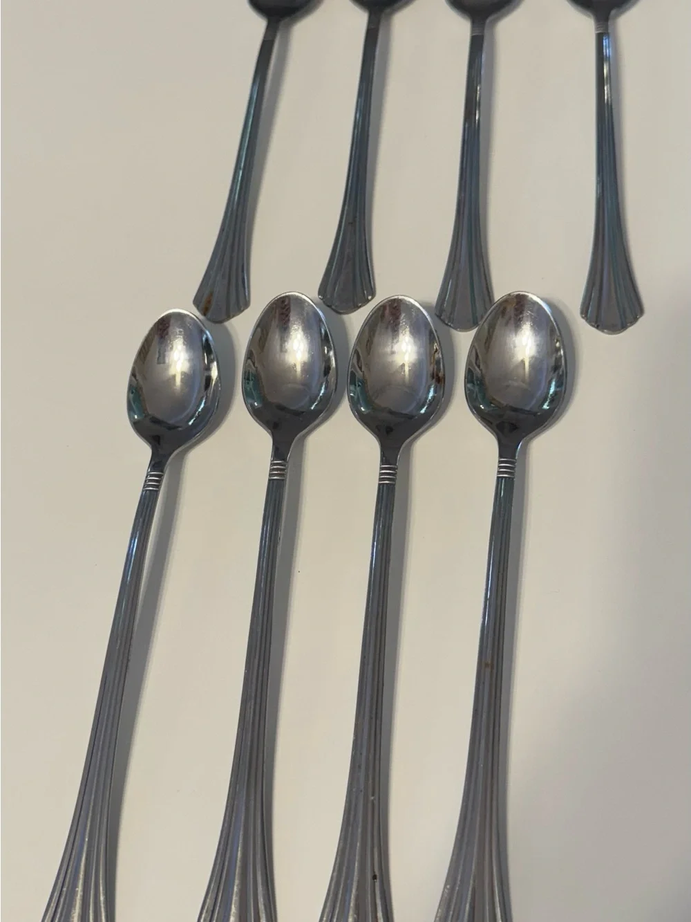 8 Dessert Spoon/ Iced Tea Spoons Set - Shiny Stainless